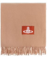 Vivienne Westwood - Logo-Patch Fringed Scarf - Lyst