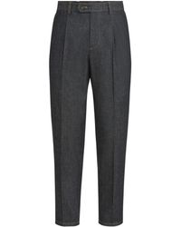 Brunello Cucinelli - No-Fade Lightweight Denim Trousers With Pleat - Lyst