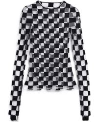 Sportmax - Checkerboard Effect Crewneck Knitted Jumper - Lyst
