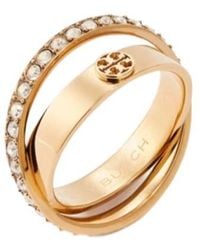 Tory Burch - Icon Pavé Double Ring - Lyst