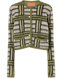La DoubleJ - Check Wool-Blend Cardigan - Lyst