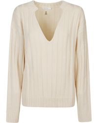 Patrizia Pepe - V-Neck Ribbed Sweater - Lyst