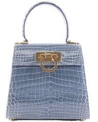 Ferragamo - Buckle Alligator Handbag - Lyst