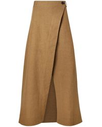 LeKasha - Khaki Linen Maxi Skirt - Lyst