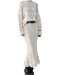 Liu Jo - Openwork Embellished Knitted Sweater - Lyst