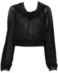 Rick Owens - Hooded Long-Sleeved Pleated Top - Lyst