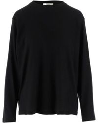 Tシャツ・カットソー [The Row] Cattaleya Top in Wool Cattaleya Top Black in Wool – The Row