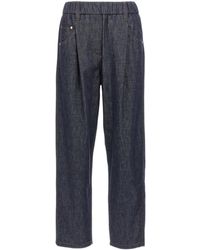 Brunello Cucinelli - Elasticated Waistband Straight-Leg Jeans - Lyst