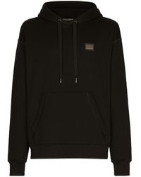 Dolce & Gabbana - Logo Plaque Drawstring Hoodie - Lyst