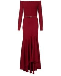 Elie Saab - Belted Off-Shoulder Jersey Gown - Lyst
