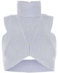 Alaïa - Alaïa Maglia Open Back Cropped Knitted Top - Lyst