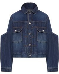 Sacai - Cut-Out Denim Jacket - Lyst