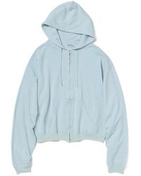 AURALEE - High Twist Light Zip-Up Drawstring Hoodie - Lyst