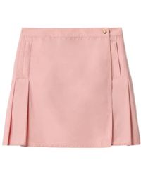Burberry - Pleated Stretch Mini Skirt - Lyst
