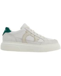 Ferragamo - Cassina Gancini Outline Low-Top Sneakers - Lyst