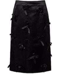 Jil Sander - Bow-Detail Satin Midi Skirt - Lyst
