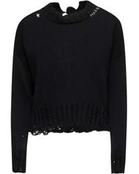 Marni - Distressed Knitted Slef-Tied Crewneck Jumper - Lyst