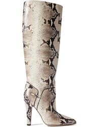Paris Texas - Snake-Effect Leather Knee Boots - Lyst