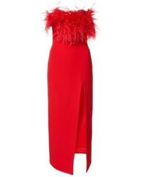 David Koma - Feather-Trimmed Midi Dress - Lyst