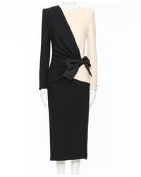 Valentino - Bow-Detail Crepe Midi Dress - Lyst