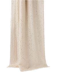 Brunello Cucinelli - Sequin Embellished Frayed Edge Scarf - Lyst