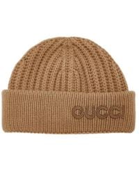Gucci - Wool Cashmere Hat With Embroidery - Lyst