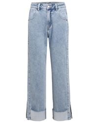 LIU REGALI - Straight Jeans With Smiley Face And Crimped Rim - Lyst