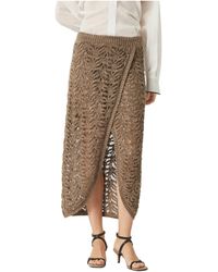 Brunello Cucinelli - Lace-Patterned Skirt - Lyst