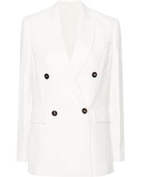 Brunello Cucinelli - Peak-Lapels Double-Breasted Blazer - Lyst