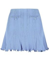 Self-Portrait - Pearl Trim Knitted Mini Skirt - Lyst