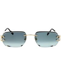 Cartier - Rectangle-Frame Rimless Sunglasses - Lyst