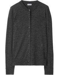 Burberry - Logo Embroidered Buttoned Cardigan - Lyst