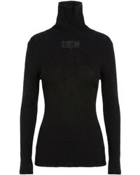 MM6 by Maison Margiela - Solid-Color Turtleneck Long-Sleeve Knit Top - Lyst