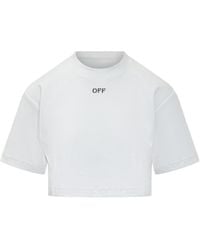 Off-White c/o Virgil Abloh - Off Stamp Rib Cropped T-Shirt - Lyst