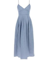 Co. - Basque Striped Midi Dress - Lyst