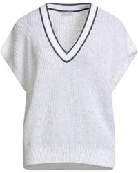 Brunello Cucinelli - Solid Color Lightweight Knit Short Sleeve Top - Lyst