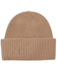 Max Mara - Logo Embroidered Ribbed Beanie - Lyst