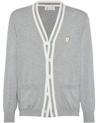 Brunello Cucinelli - Cotton V-Neck Cardigan - Lyst