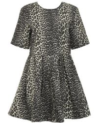 Ganni - Leopard Printed Mini Dress - Lyst