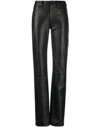 Marine Serre - All-Over Embossed-Logo Leather Trousers - Lyst