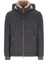 Brunello Cucinelli - Zip-Up Hooded Jacket - Lyst