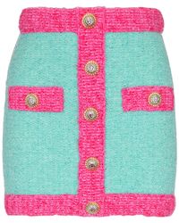 Balmain - Button-Detail Mini Skirt - Lyst