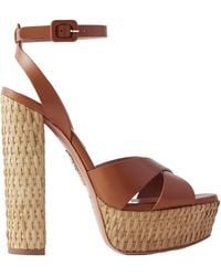 Aquazzura - Sunseeker Plateau 140 Leather Platform Sandals - Lyst
