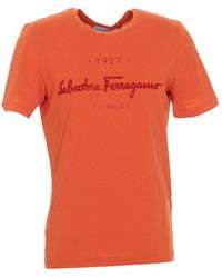 Ferragamo - Logo Printed Casual T-Shirt - Lyst
