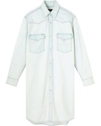 A.P.C. - Tie-Fastening Shirt Mini Dress - Lyst