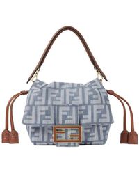 Fendi - Denim-Effect Ff Jacquard Bag - Lyst