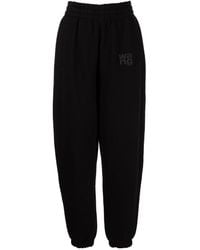 T By Alexander Wang - Alexander Wang Logo Printed Elasticated Waist Pants - Lyst