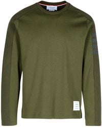 Thom Browne - 4-Bar Striped Crewneck Sweatshirt - Lyst