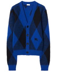 Burberry - Argyle Button-Up Knitted Cardigan - Lyst