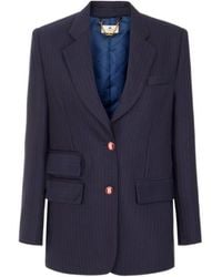 Elisabetta Franchi - Striped Single-Breasted Jacket - Lyst
